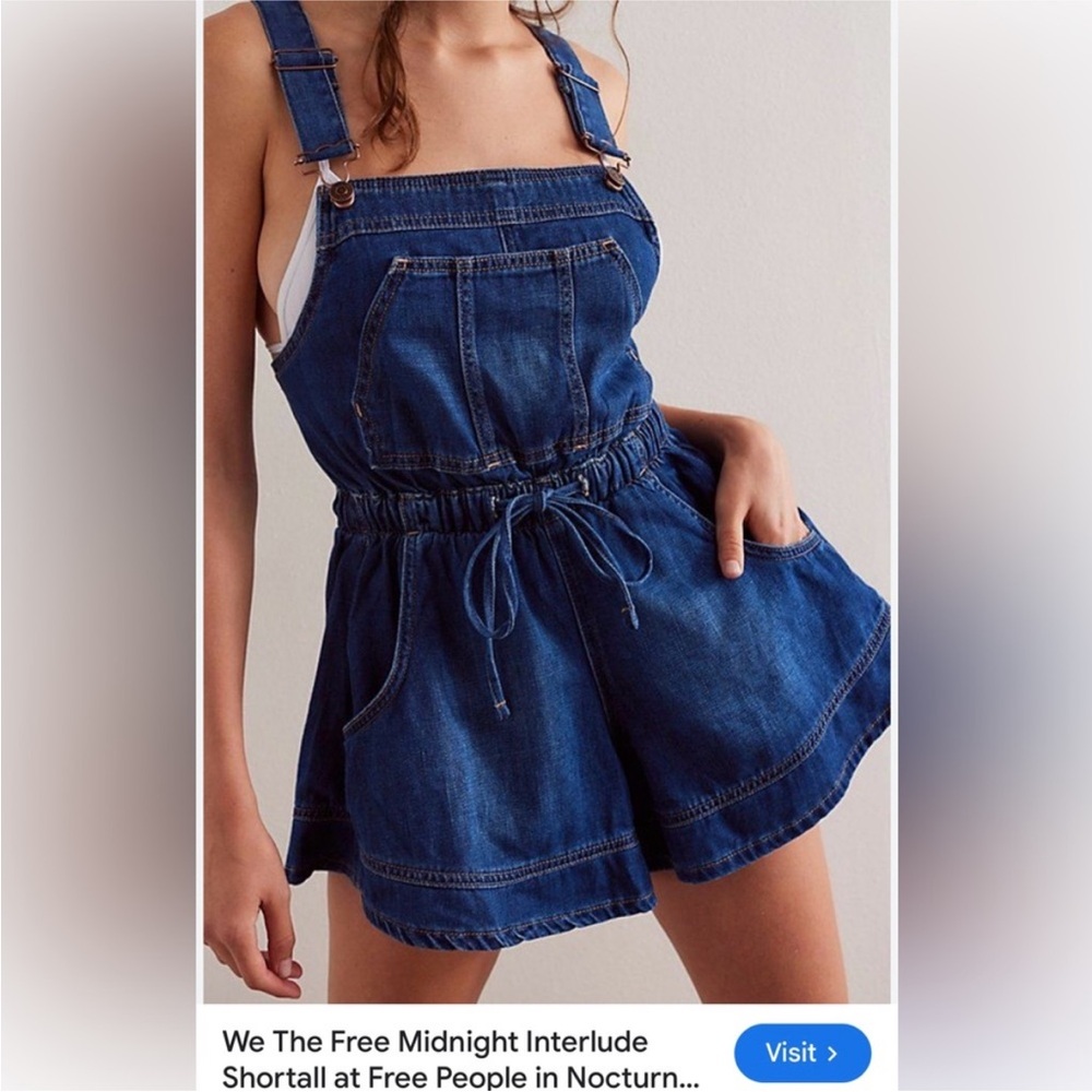 Free People interlude Blue Denim Romper